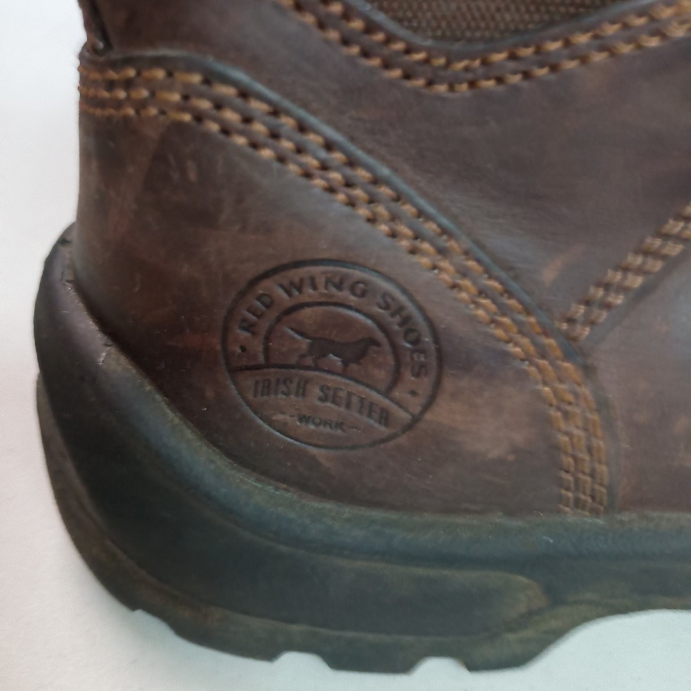 Red Wing Shoes Irish Setter Mens Work Boots Brown Leather Lace Up Size 7.5 EH - Picture 11 of 15